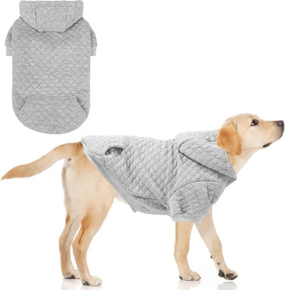 KOOLTAIL Dog Hoodie for Small Medium Large Dogs, Ultra-Warm & Soft Winter Fall Fleece Dog Hooded Sweatshirt Clothes Sweater, Lightweight Pullover Coat for Boy Girl Bulldog Pitbull Puppy Cats,Gray M-L