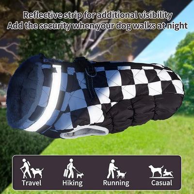 CuteBone Waterproof Winter Coat with Harness, Reflective Warm Jacket with Zipper for Cold Weather, Snowsuit for Small Medium Large Dogs YRFN16XXL