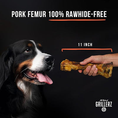 Scott Pet Grillerz Beef Mammoth Bone, 1 Count, Beef Bones for Dogs, Rawhide Free, Dog Chew for Healthy Teeth & Gums, High Protein, Easy to Digest, Long Lasting, Natural Treats for All Breeds