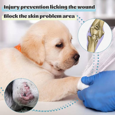 ROZKITCH Dog Sleeves for Wounds Front Legs Right Left, Pet Prevent Licking Wound Elbow Knee Protector, Dog Recovery Suit Cone Collar Alternative for Sprain ACL CCL Arthritis Joint Care Black L