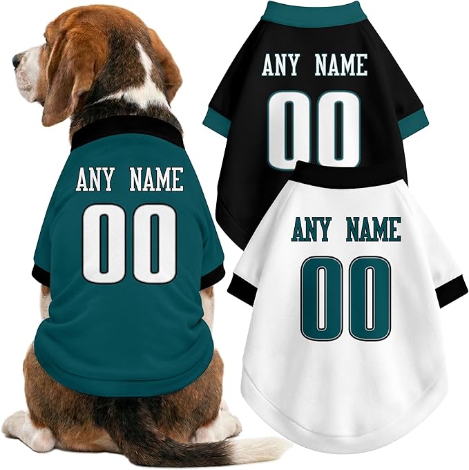 Philadelphia Dog Clothes Jersey Style Personalized Pet T Shirt with Custom Name Number for Small Medium Large Dogs