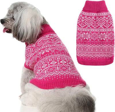 HOMIMP Dog Sweater Argyle - Warm Winter Clothes, Soft Coat for Small Medium and Large Dogs, Ugly Pet Clothing for Boy Girl Puppy