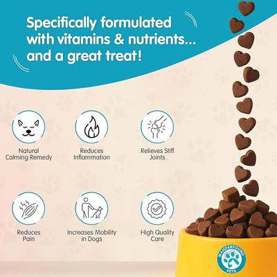 Wanderfound Pets - Calming Soft Chews for Dogs & Cats 5000mg - Anti-Separation Anxiety, Joint Pain, Stress Relief, Arthritis, Seizures, Chronic Pain Relief, Anti-Inflammatory
