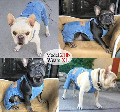 Dog Shirts Clothes Denim Overalls, Pet Jeans Onesies Apparel, Puppy Jean Jacket Sling Jumpsuit Costumes, Fashion Comfortable Blue Pants Clothing for Small Medium Dogs Cats Boy Girl (Blue, 3XL)