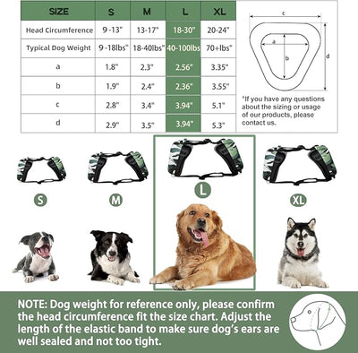Dog Ear Muffs,Dog Ear Muffs Noise Protection,Noise Cancelling Headphones for Dogs, Ear & Hearing Protection for Thunder, Hunting, Tourism(Camouflage Color)