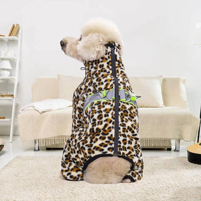 Dog Coats for Small Dogs with D-Ring, Polar Fleece Doggy Pajamas Bodysuit, Puppy Winter Jacket Sweater Vest, Zipper Up Four-Legged Warm Clothes Reflective