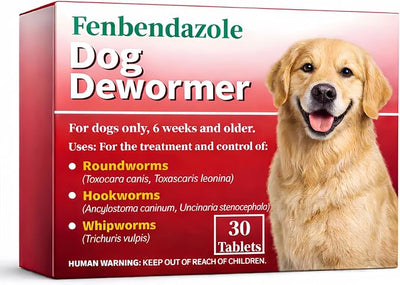Dewormer for Dogs, Fenbendazole for Tapeworms, Roundworms & Hookworms, 22.2% (222 mg/g) Tablets
