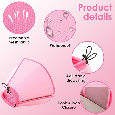 AOFITEE Soft Dog Cone, Adjustable Cones for Dogs After Surgery, Comfy Dog Cone Collar Alternative to Stop Licking, Elizabethan Recovery Collar for Large Dogs(Pink,Large)
