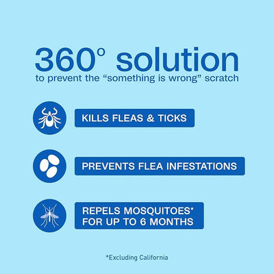 ADAMS Flea and Tick Collar Plus for Dogs & Puppies, 6 Months Protection Against Infestations, Kills Fleas & Ticks, Repels Mosquitoes for Up to 6 Months (Excl. California), One Size Fits All, 1 ct