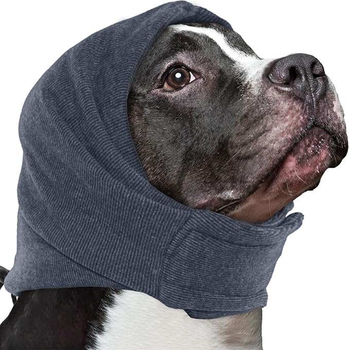 Nanaki Soft Dog Calming Hoodie Anxiety Relief Dog Ear Muffs Noise Protection Doggy Head Wrap Hematoma Fireworks Doggy Ear Cover for Bath Blow Drying Pet Head Cover Noise Cancelling Sleep Help Headband