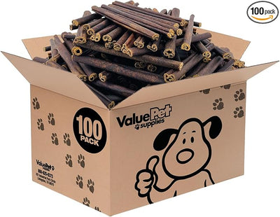 ValueBull Collagen Sticks for Small Dogs, 6 Inch Thin Chews, Natural Dog Treats, 100 Count Bulk Pack - Supports Joints, Skin & Coat with Chondroitin & Glucosamine