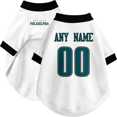 Philadelphia Dog Clothes Jersey Style Personalized Pet T Shirt with Custom Name Number for Small Medium Large Dogs