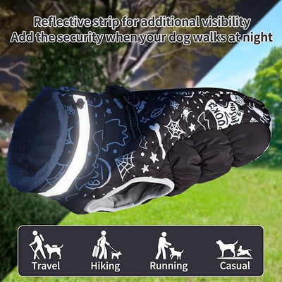 CuteBone Cozy Waterproof Thick Dog Winter Coat Doggie Jacket Warm Pet Clothes Comfortable Puffer Dog Vest for Small Medium Large Dogs with Harness Hole YRFN10M
