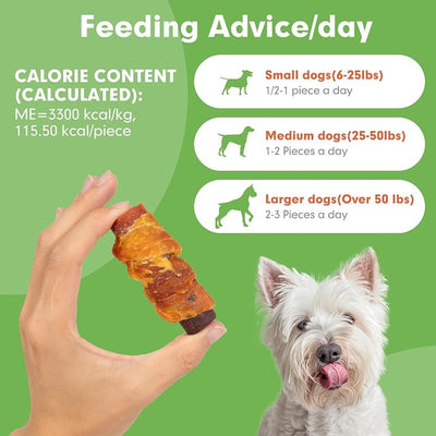 MON2SUN Rawhide-Free Triple Flavor Chicken, Duck & Beef Rolls Dog Treats - Made with Real Meat, 3 Inch Easily Digestible Healthy Snacks for Small Dogs, 21.16 oz