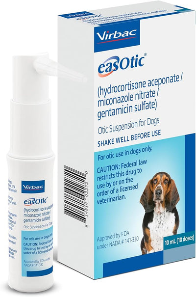 EASOTIC® (hydrocortisone aceponate, miconazole Nitrate, gentamicin sulfate) Otic Suspension for Dogs-10 mL