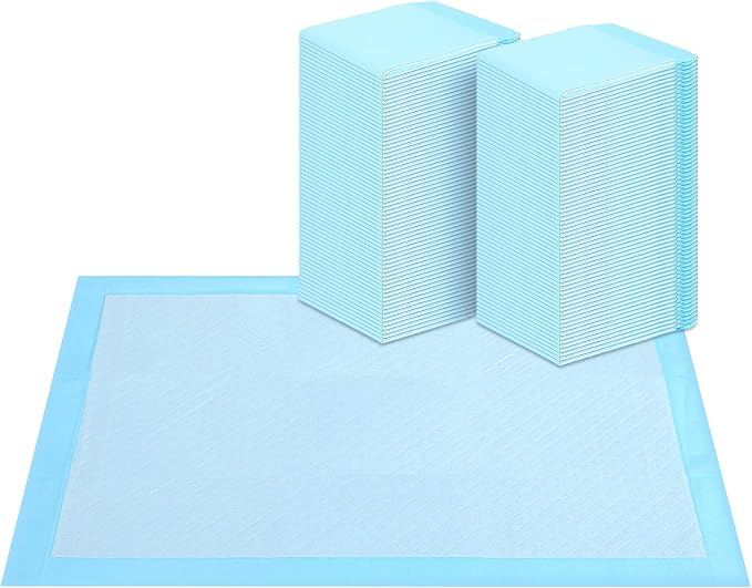 50-Count 28’’X34’’ Super Absorbent Waterproof Dog and Puppy Pet Training Pad, Disposable Underpads Housebreaking Pet Pad, Blue