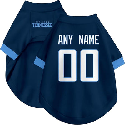 Tennessee Dog Clothes Jersey Style Personalized Pet T Shirt with Custom Name Number for Small Medium Large Dogs