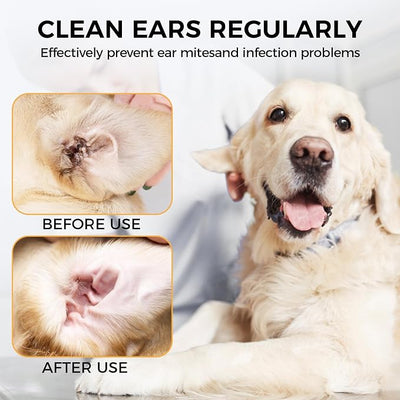 300PCS Long Cotton Swabs with Storage Box, 6 Inch Dog Ear Swabs - for Small and Medium Pet Ear Cleaning - Soft Cotton Tips, Gentle and Lint-Free, Specially Designed for Dogs (Medium)