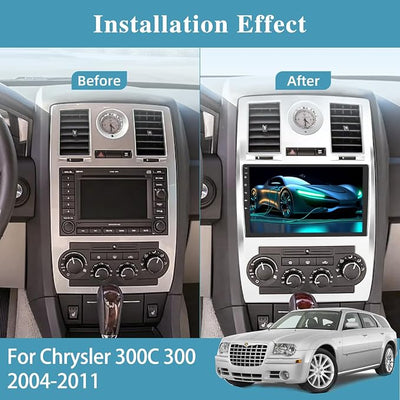 [2+64G] Android Car Radio for Chrysler 300C 300 2004-2011 with Wireless Carplay and Android Auto - 9 Inch Touch Screen Car Stereo - Multiple UI Themes/WiFi/GPS/SWC + AHD Backup Camera
