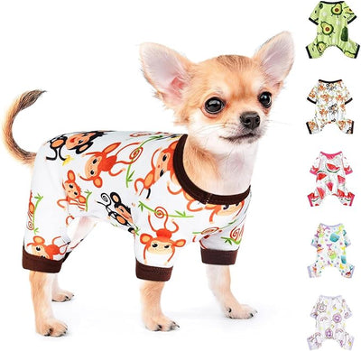 Dog Pajamas Pjs Soft Stretchy Dog Clothes for Small Dogs Girl Boy Medium Size Dogs Spring Summer Puppy Clothes Doggie Onesies Cat Pet Jammies Outfit