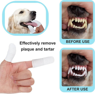 30 PCS Dog & Cat Toothbrush - Washable, Comfortable & Durable 2 Finger Toothbrush Set