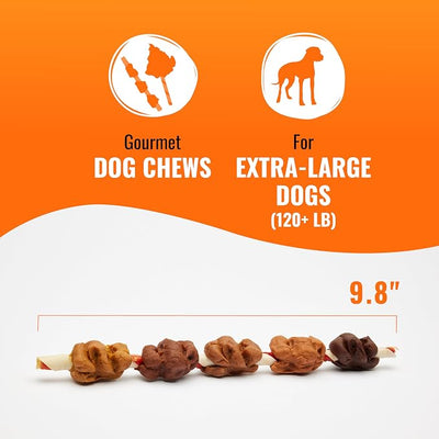 GOOD 'N' FUN Triple Flavor Colossal Kabobs, Treat Your Extra-Large Dog to Long-Lasting Rawhide Chews, 3 Count