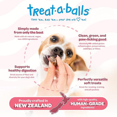 Pumpkin Dog Treats with Cranberry & Apple - Healthy Dog Treats - Soft, Natural, Grain Free, Low Calorie, Gluten Free, Non-GMO, Clean & Nutritious Ingredients - 18pk