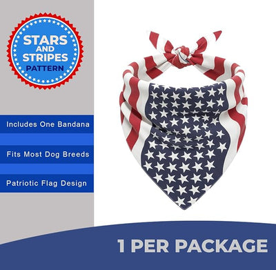 American Flag Dog Bandana 4th of July Bandana 4th of July Dog Clothes Patriotic Pet USA American Flag Bandanna - Standard Size