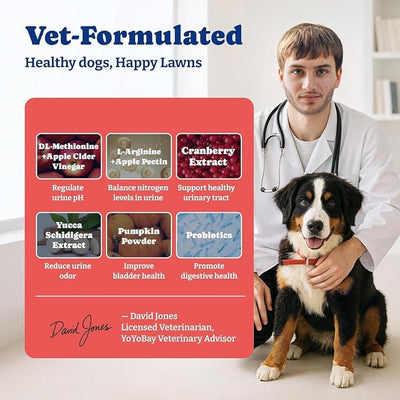 Dog Urine Neutralizer for Lawn - 180 Chews Grass Savers for Dog Urine, Green Grass Dogs Chews with DL-Methionine, Dogs Pee Grass Neutralizer for All Breeds Ages (180ct Green Lawn)