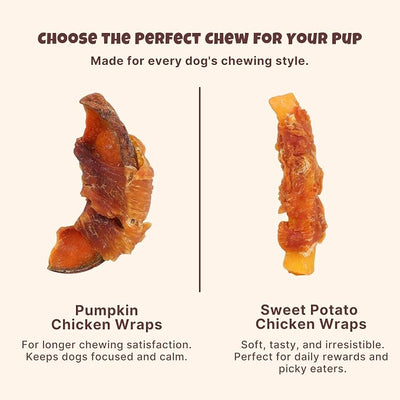 Havira 1.5 LB Value Pack Sweet Potato Dog Treats, Healthy Chicken Wrapped Dog Chews Made with Real Veggies, Easy to Digest Gentle Daily Rewards for Picky Dogs