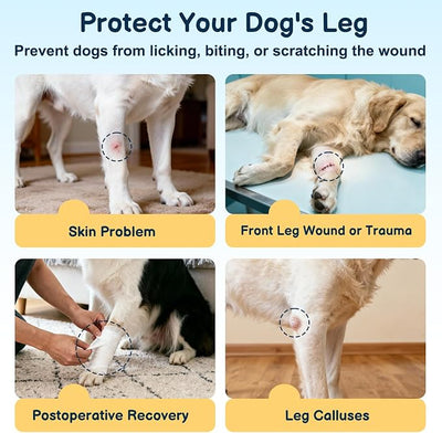 BARKLESS Dog Surgery Recovery Suit for Front Leg, Breathable & Soft Dog Long Front Leg Sleeve Shirt to Stop Licking, Adjustable|Comfortable Male Female Wound Cover, Pet Cone Alternative (Black, XL)