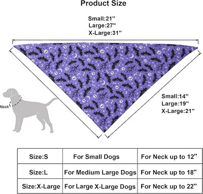 ADOGGYGO 2 Pack Halloween Dog Bandanas, Reversible Triangle Dog Scarf Accessories Halloween Bandanas for Small Dogs Pets (Small)