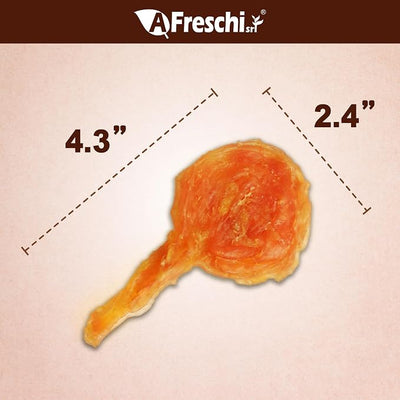 A Freschi srl Turkey Tendons for Dogs, USA-Sourced Human Grade, Rawhide-Free Long-Lasting Puppy Chews, All Natural Hypoallergenic Dog Treats for Small Breeds, Lollipop (S), 40 Count Box