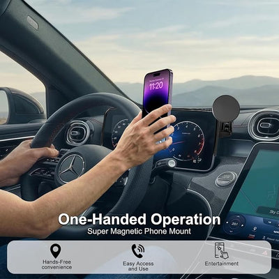Car Phone Holder for Mercedes-Benz 2023–2026 GLC & 2022–2026 C-Class, 12.3-Inch Driver-Side Screen – Precision Fit, Strong Magnet, OEM-Style, No View Obstruction Phone Mount Compatible with MagSafe