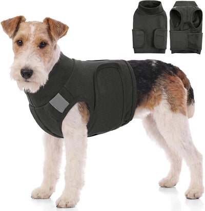 AOFITEE Dog Thunder Shirt for Dogs Anxiety, Reflective Dog Calming Vest with Hook & Loop Closure for Thunderstorms, Fireworks, Separation, Dogs Anxiety Vest Thunder Jacket, Grey, M