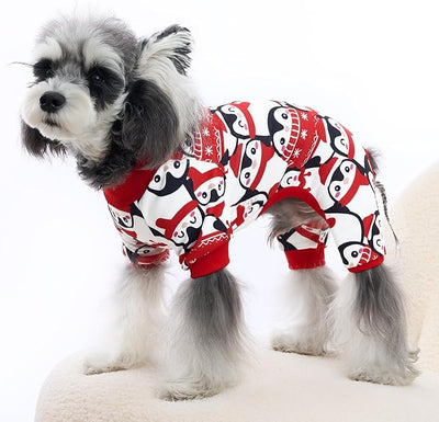 XPUDAC 4 Pack Dog Pajamas Cute Soft Dog Clothes for Small Medium Dogs Boy Girl Stretchy Pjs Jammies Outfit Puppy Onesies, Large