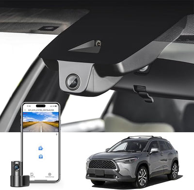 mangoal Front 4K & Rear 1080P Dash Cam Custom fit for Toyota Corolla Cross & Corolla Cross Hybrid 2022 (Model B), LE L XLE, Integrated OEM Look, 2160P UHD Video, Built-in WiFi & APP, GPS, 128GB Card