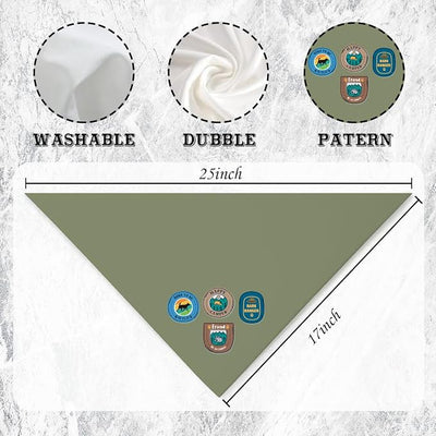 Camping Badge Dog Bandana, Camping Nature Themed Pet Scarf, Adjustable Triangle Dog Scarf, Outdoor Pets Accessory Bandana for Small and Medium Dogs