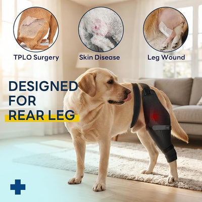 Dog Rear Leg Sleeve to Stop Licking, Hind Leg Protector for TPLO Recovery, ACL Surgery, Wounds or Skin Issues, Soft Breathable Cover for Large Medium Small Dogs