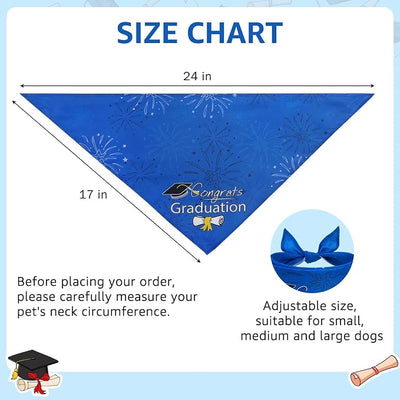 SCENEREAL Graduation Dog Bandanas, 2 Pack Pet Scarf Holiday Bandana for Small Medium Large Dogs
