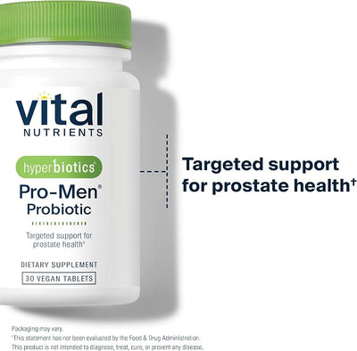 Hyperbiotics Vital Nutrients Pro Men Probiotics | Advanced Probiotics for Men | Clinically Studied for Prostate Health, Digestive Balance and Gut Health | Gluten, Dairy, Soy Free | 30 Vegan Tablets