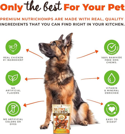 NutriChomps Dog Chews, 2.5-inch Knots, Easy to Digest, Rawhide-Free Dog Treats, 8 Count, Real Peanut Butter flavor