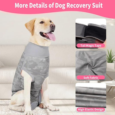 Coppthinktu Dog Onesie for Surgery Female, Breathable Dog Surgery Spay Recovery Suit, Dog Cone Alternative Anti-Licking, Small to XXL Sizes, Pink, Polyester Blend