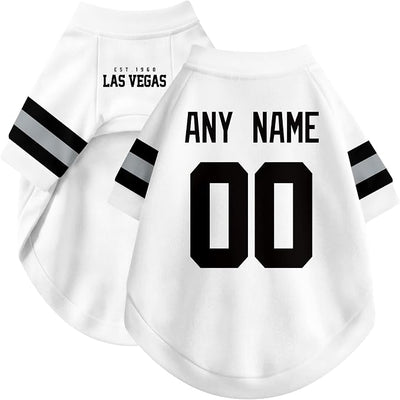 Las Vegas Dog Clothes Jersey Style Personalized Pet T Shirt with Custom Name Number for Small Medium Large Dogs