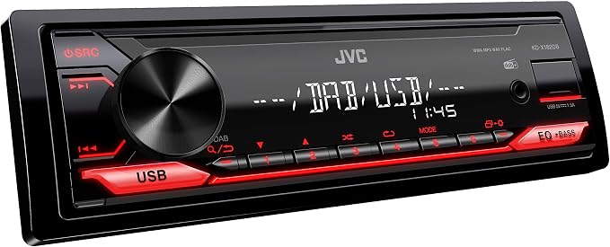 JVC KD-X182BT Bluetooth Car Stereo w/USB Port – AM/FM Radio, MP3 Player, High Contrast LCD, 50 Watts, Detachable Face Plate – Single DIN – 13-Band EQ