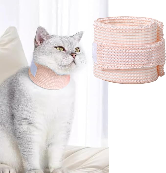 Cat Neck Brace Cover - Breathable Elizabethan Collar for Post-Surgery Recovery Anti-Lick Wound Adjustable Protective Cervical Cone for Small Medium Large Dogs Cats (Neck Girth 12.6-15.7" Depth2.0