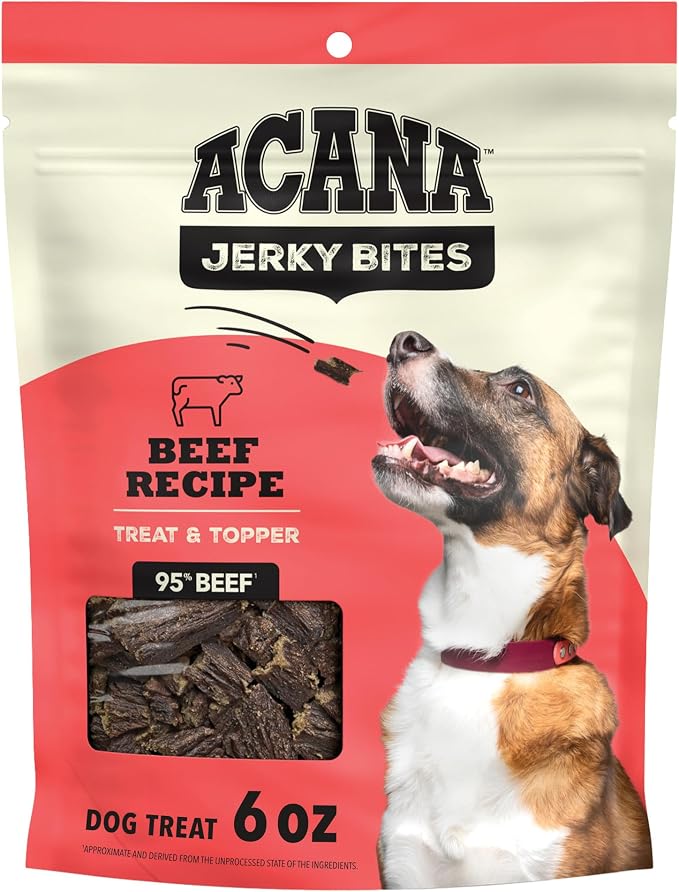 ACANA Jerky Bites Dog Treats Beef Recipe, 6oz Bag