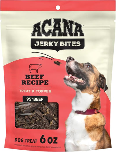 ACANA Jerky Bites Dog Treats Beef Recipe, 6oz Bag