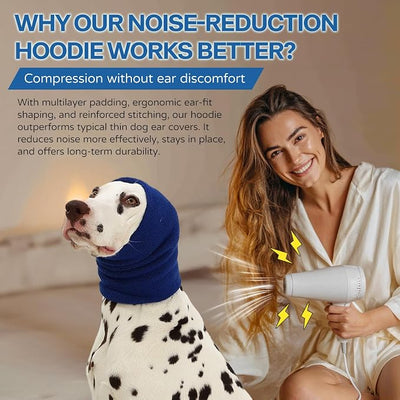 Dog & Cat Calming Hoodie – Soft Double-Layer Ear and Neck Cover for Anxiety Relief & Noise Protection, Elastic Pet Head Wrap for Grooming, Bath, Drying & Fireworks
