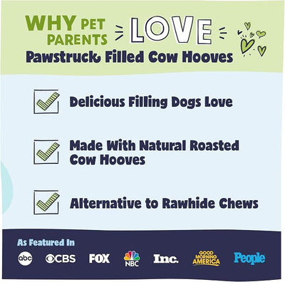 Pawstruck Peanut Butter Filled Cow Hooves for Dogs – Made in USA,Long-Lasting Dental Treats and Chews – Beef Hoof– Packaging May Vary,5 Count (Pack of 2)